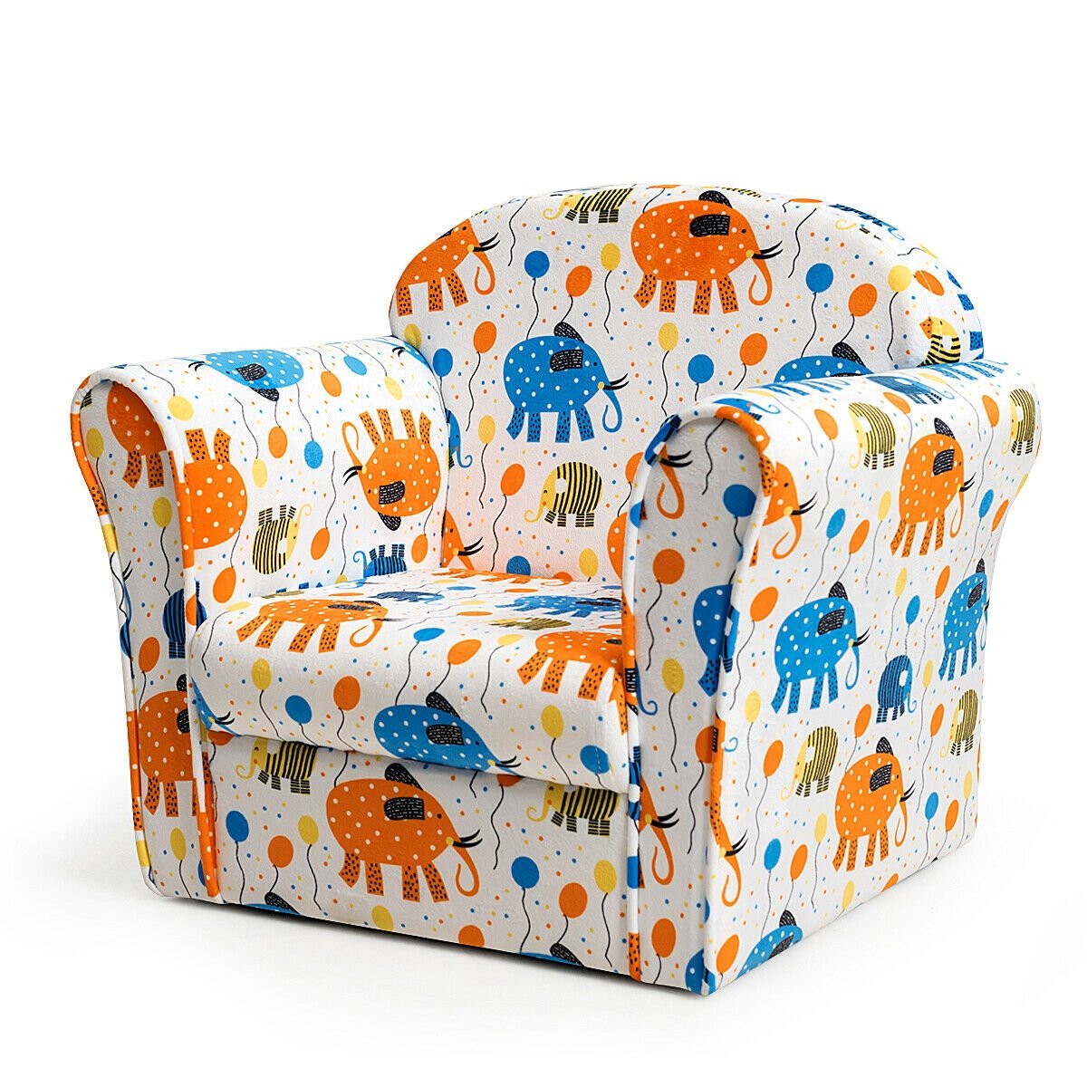 Kids Elephant Upholstered Sofa with Armrest, Multicolor Kids Chairs & Seating   at Gallery Canada