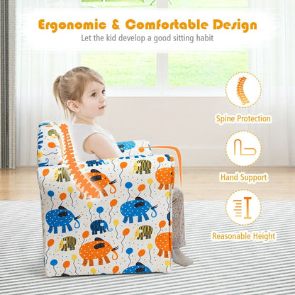 Kids Elephant Upholstered Sofa with Armrest, Multicolor Kids Chairs & Seating   at Gallery Canada