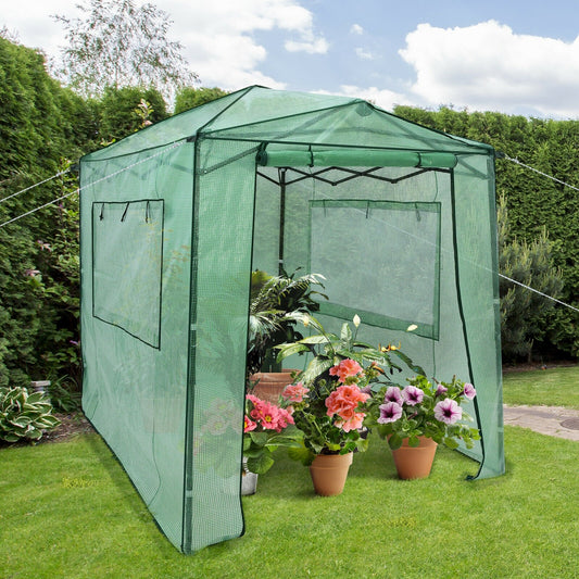 Portable Walk-in Greenhouse  with Window, Green - Gallery Canada