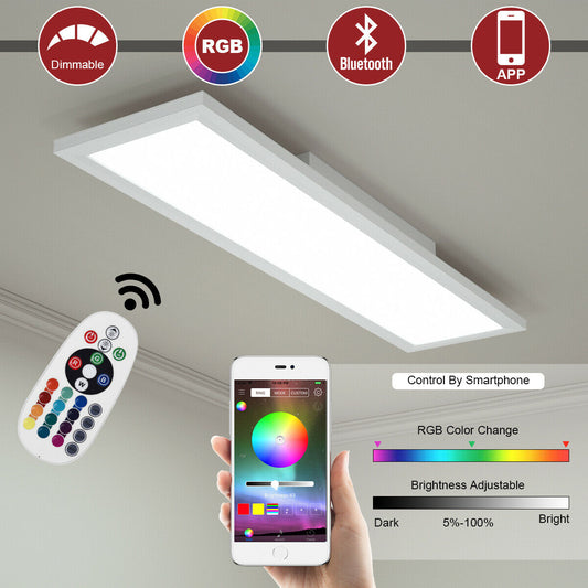 18W RGB LED Ceiling Light with Remote Control, White Ceiling Lights White at Gallery Canada