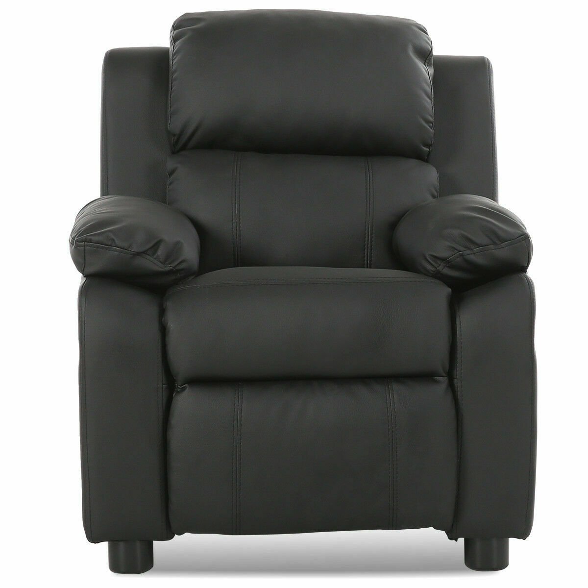 Kids Deluxe Headrest  Recliner Sofa Chair with Storage Arms, Black Kids Chairs & Seating   at Gallery Canada