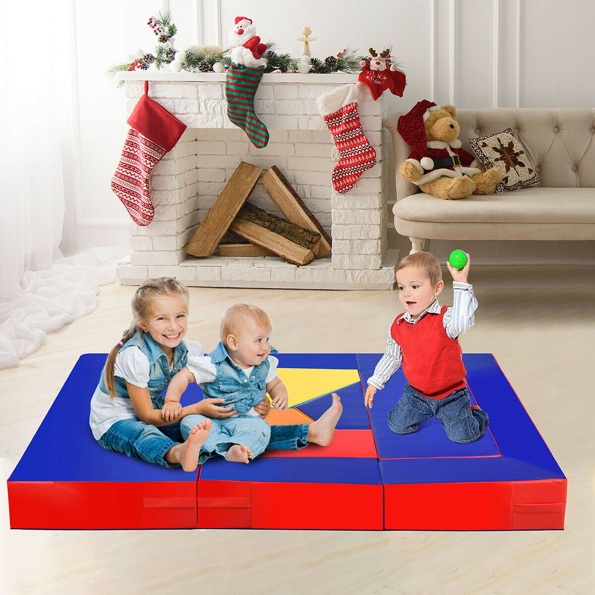 4-in-1 Crawl Climb Foam Shapes Toddler Kids Playset, Multicolor Kids Chairs & Seating   at Gallery Canada