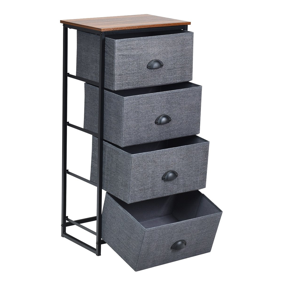 Chest Storage Tower Side Table Display Storage with 4 Drawers, Black Dressers & Chests   at Gallery Canada