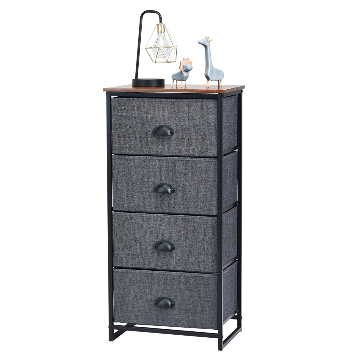 Chest Storage Tower Side Table Display Storage with 4 Drawers, Black Dressers & Chests   at Gallery Canada