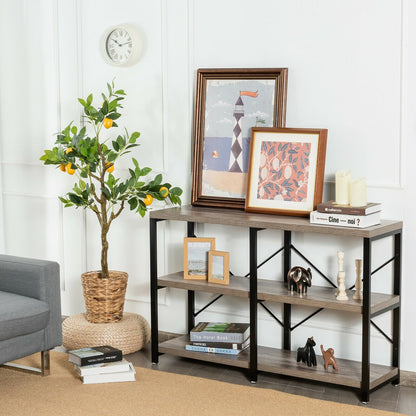 3 Tier 47 Inch Console Metal Frame Sofa Table, Natural - Gallery Canada