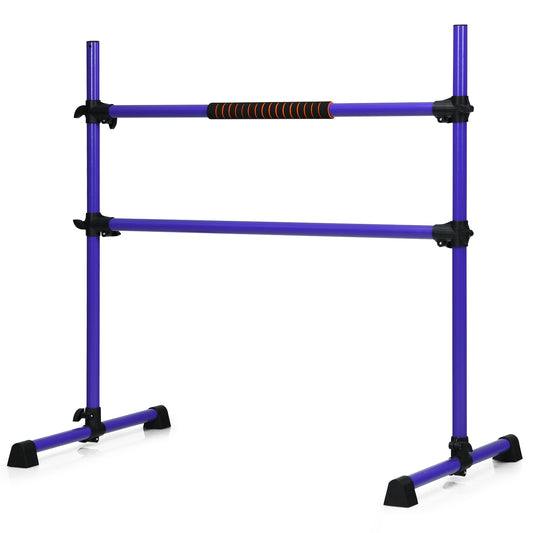 4 Feet Portable Freestanding Stable Construction Pilates Ballet Barre with Double Dance Bar, Purple Yoga Accessories Purple  at Gallery Canada