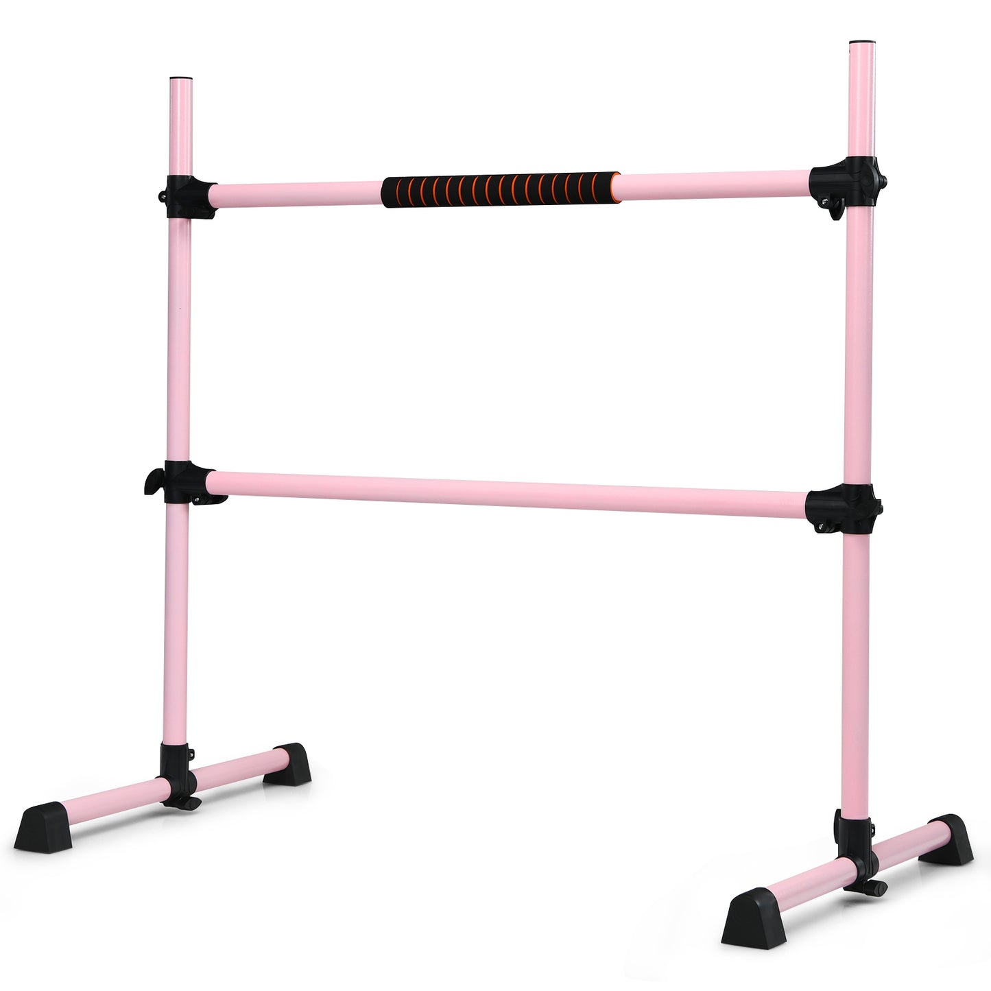 4 Feet Portable Freestanding Stable Construction Pilates Ballet Barre with Double Dance Bar, Pink Yoga Accessories Pink  at Gallery Canada