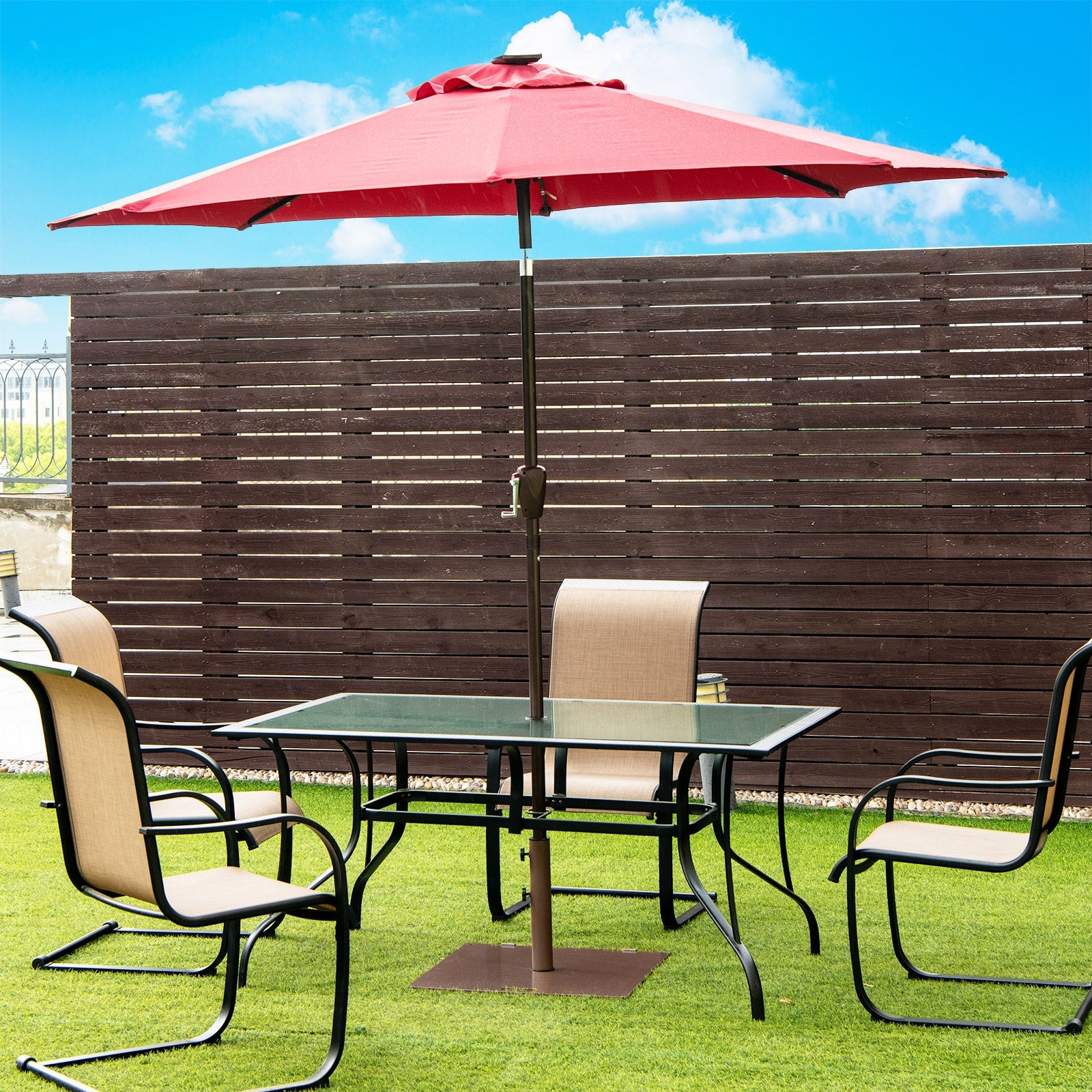 Portable 50 lbs Umbrella Base Stand with Handle and Wheels for Patio Square Outdoor Umbrella Bases at Gallery Canada
