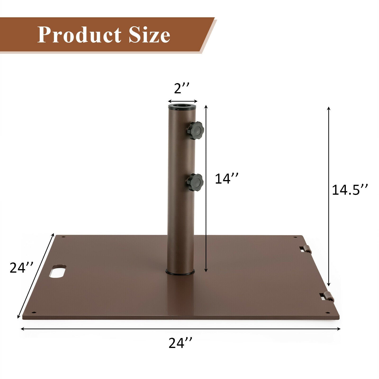 Portable 50 lbs Umbrella Base Stand with Handle and Wheels for Patio Square Outdoor Umbrella Bases at Gallery Canada