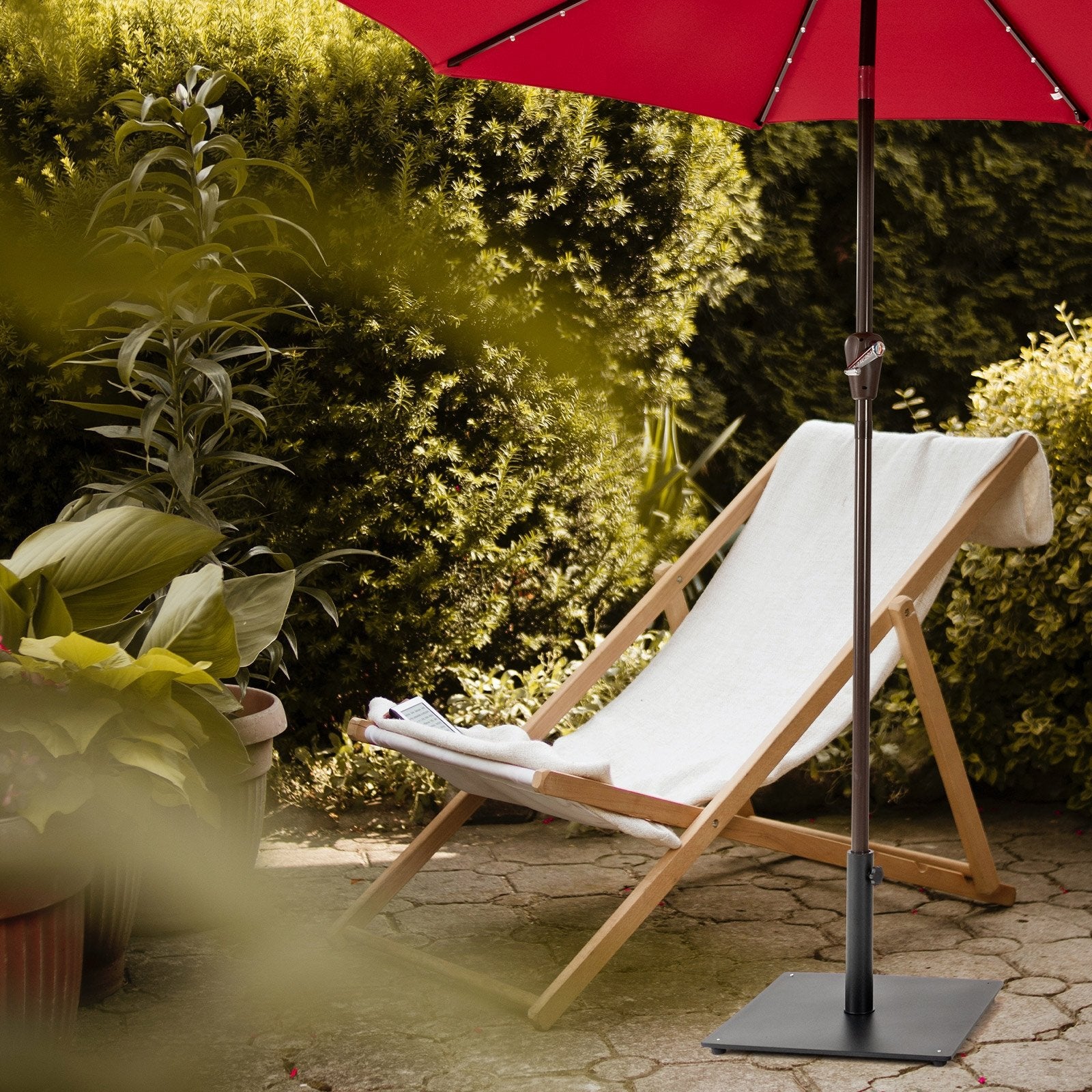 Steel Heavy Duty Patio Market Umbrella Base with 3 Adapters for Backyard Outdoor Umbrella Bases   at Gallery Canada