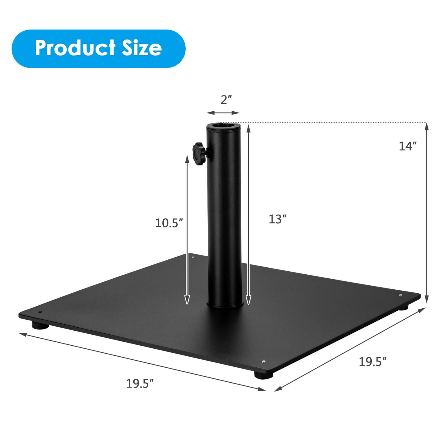 Steel Heavy Duty Patio Market Umbrella Base with 3 Adapters for Backyard Outdoor Umbrella Bases   at Gallery Canada