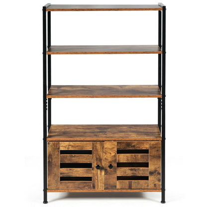 Industrial Storage Shelf with 2 Shutter Doors, Rustic Brown Bookcases   at Gallery Canada