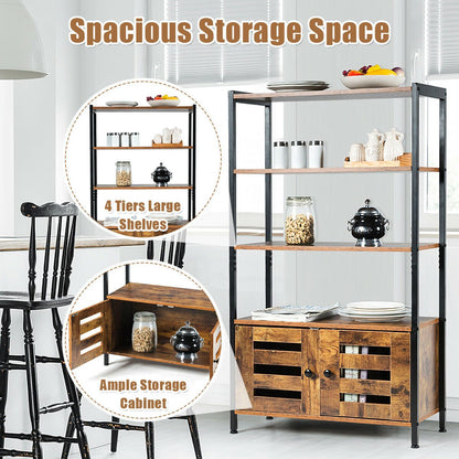 Industrial Storage Shelf with 2 Shutter Doors, Rustic Brown - Gallery Canada