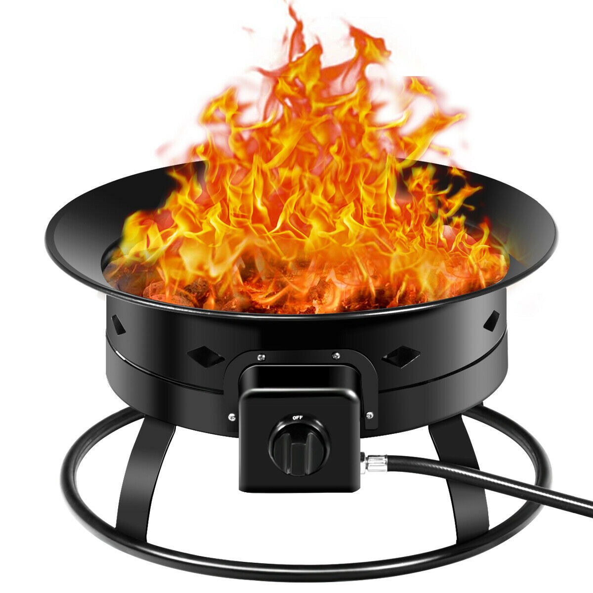 58 000BTU Firebowl Outdoor Portable Propane Gas Fire Pit with Cover and Carry Kit, Black Fire Pits Black at Gallery Canada