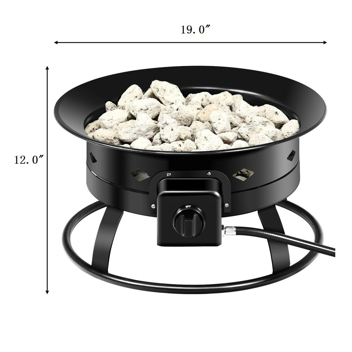 58 000BTU Firebowl Outdoor Portable Propane Gas Fire Pit with Cover and Carry Kit, Black Fire Pits at Gallery Canada