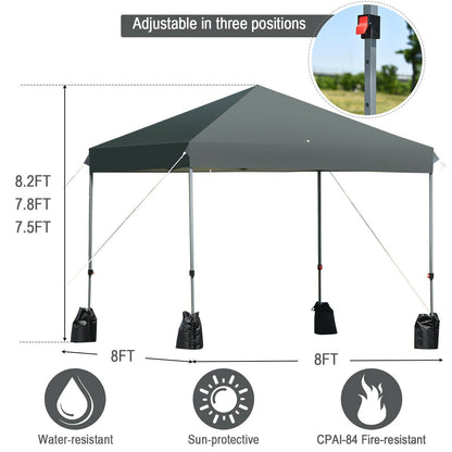 8’x8' Outdoor Pop up Canopy Tent  w/Roller Bag, Gray - Gallery Canada