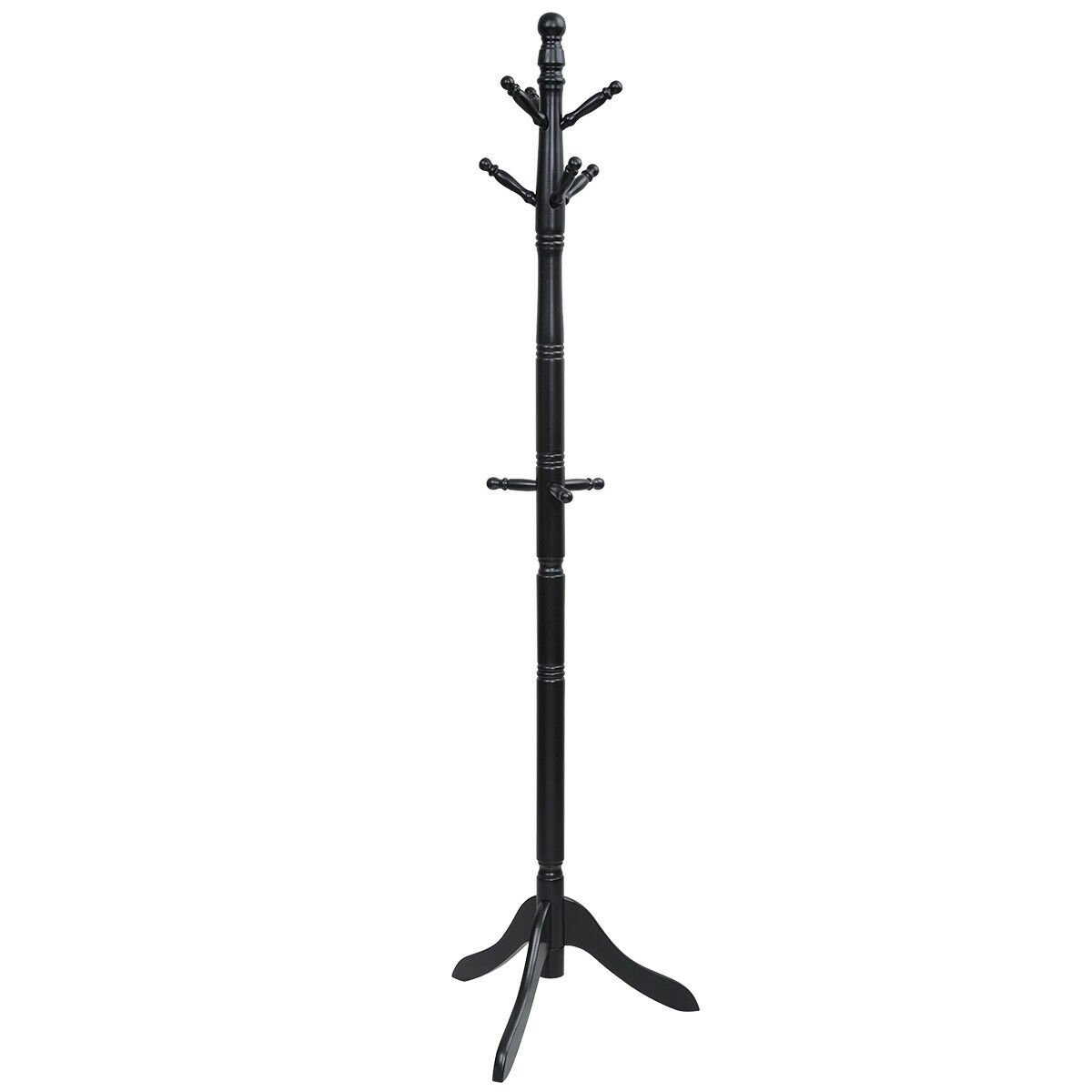 Adjustable Free Standing Wooden Coat Rack, Black Coat Racks & Hall Trees   at Gallery Canada