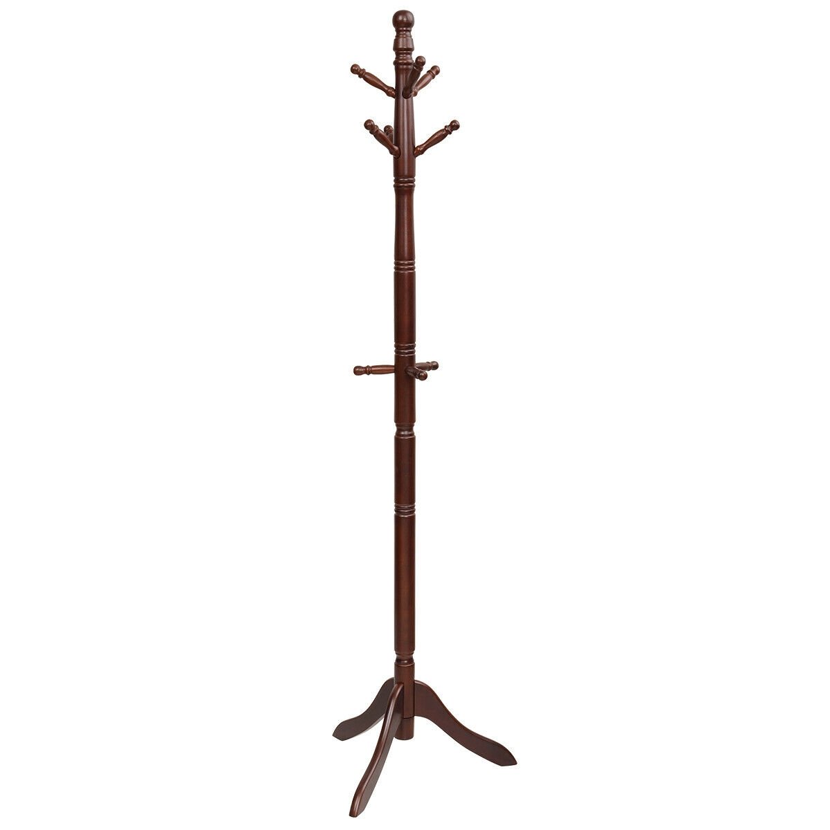 Adjustable Free Standing Wooden Coat Rack, Brown Coat Racks & Hall Trees   at Gallery Canada