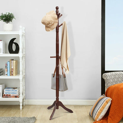 Adjustable Free Standing Wooden Coat Rack, Brown Coat Racks & Hall Trees   at Gallery Canada