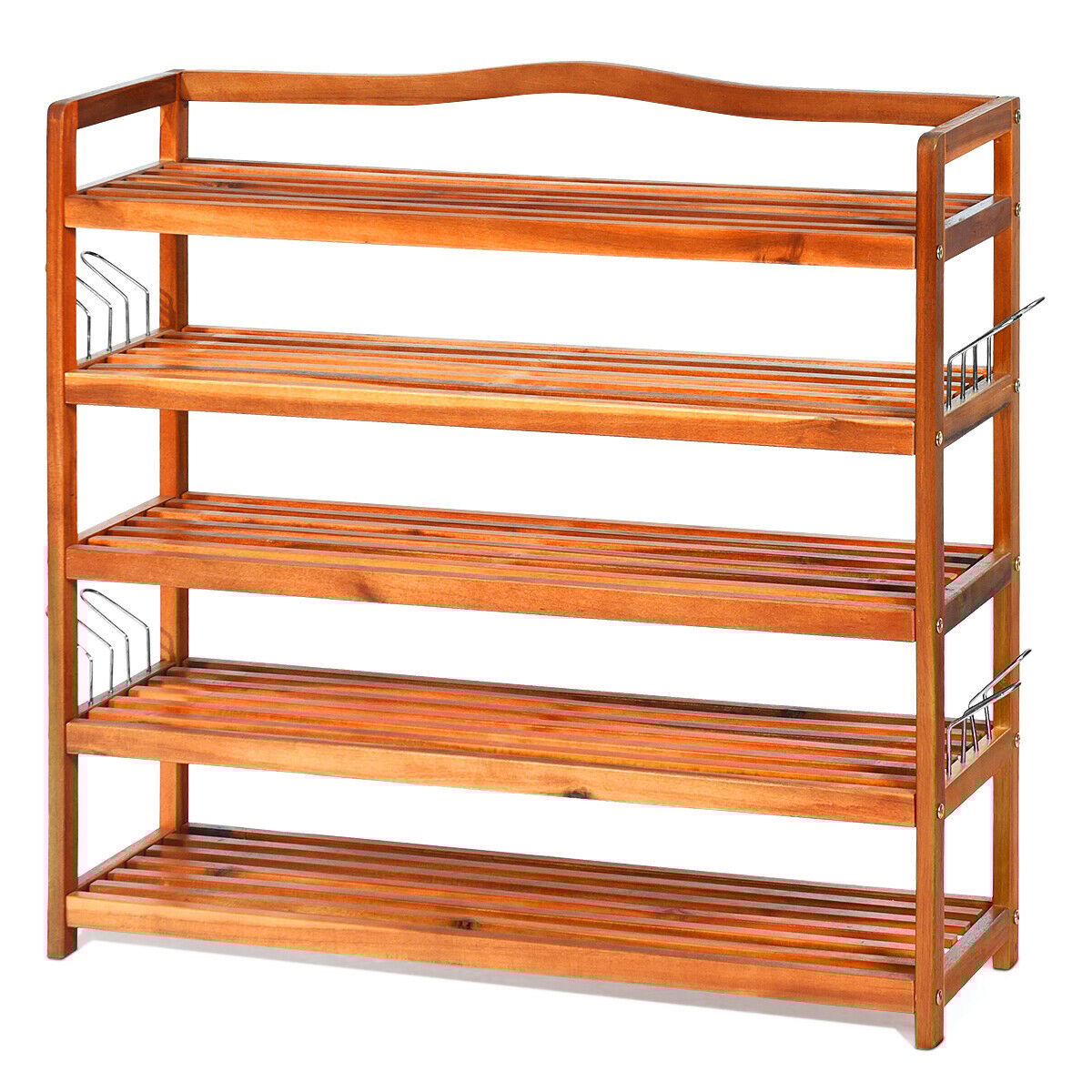5-Tier Wood Large Shoe Rack Holds up 12-18 Pairs, Natural Shoe Racks & Storage Benches Natural at Gallery Canada