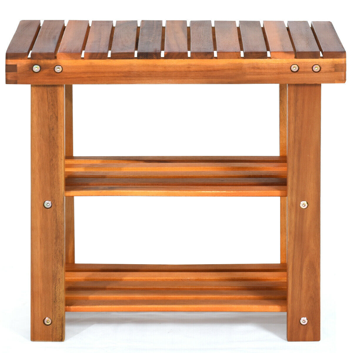 3-Tier Wood Shoe Bench Boots Organizer, Natural Shoe Racks & Storage Benches at Gallery Canada