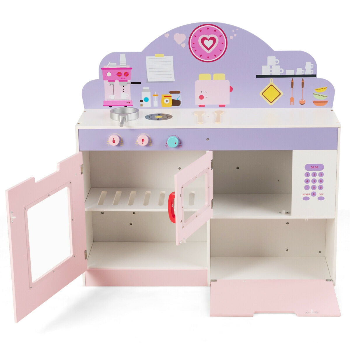 2 in 1 Kitchen and Cafe Pretend Cooking Playset Play Kitchen Sets Options at Gallery Canada