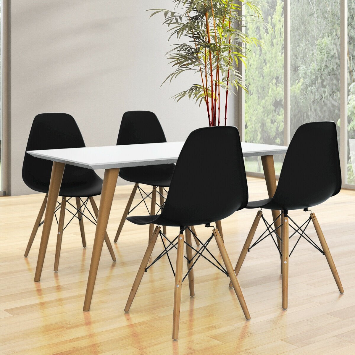 Set of 2 Mid-Century Modern DSW Dining Side Chair, Black Dining Chairs   at Gallery Canada