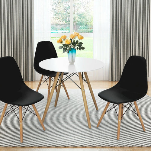 Set of 2 Mid-Century Modern DSW Dining Side Chair, Black