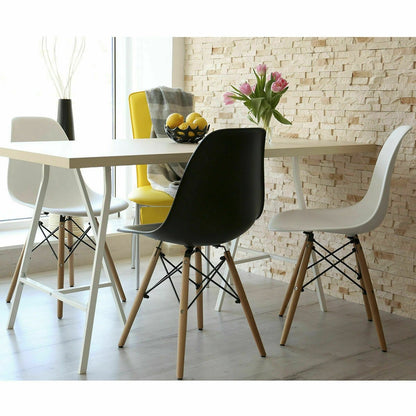 Set of 2 Mid-Century Modern DSW Dining Side Chair, White Dining Chairs   at Gallery Canada