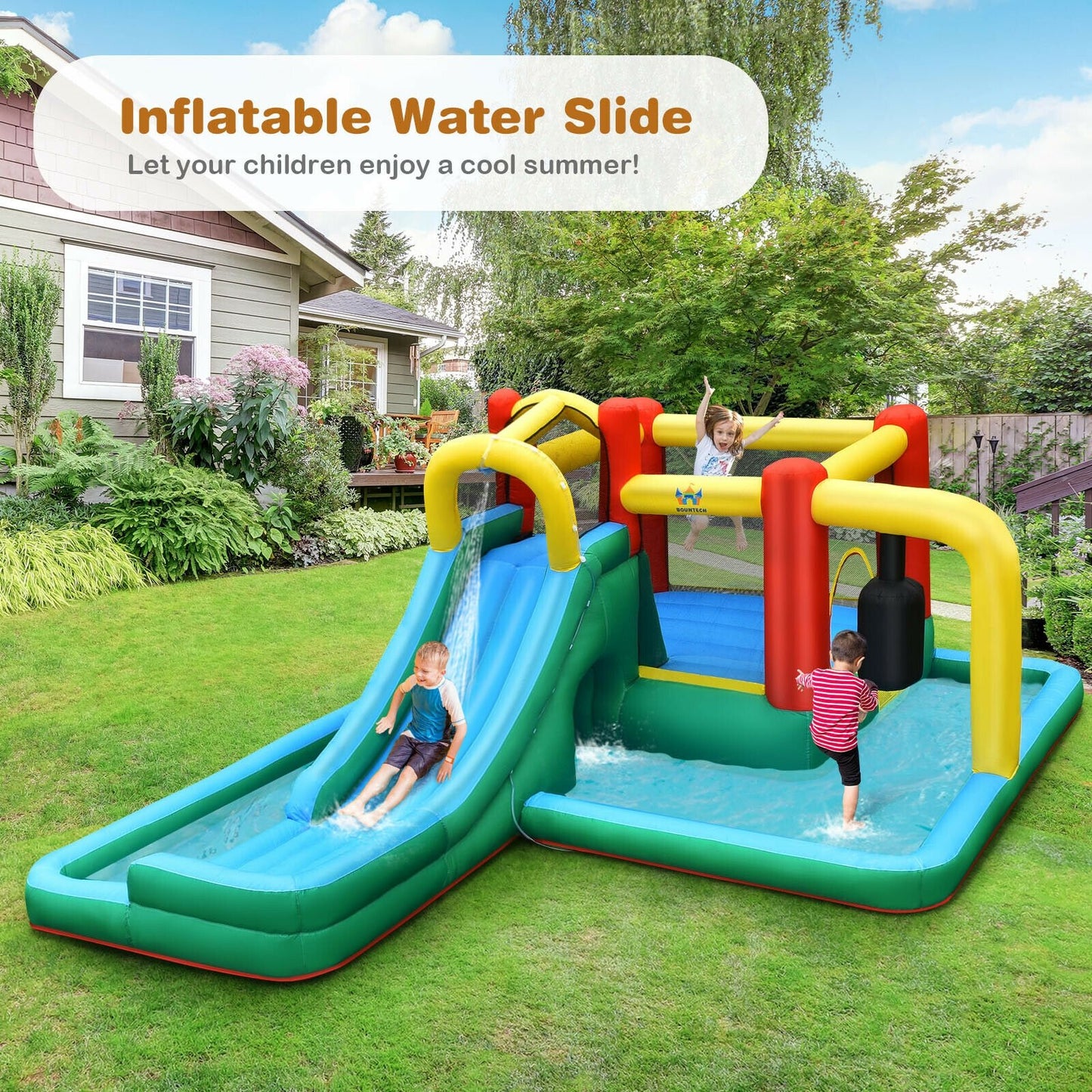 Slide Water Park Climbing Bouncer Pendulum Chunnel Game without Air-blower Bounce House   at Gallery Canada