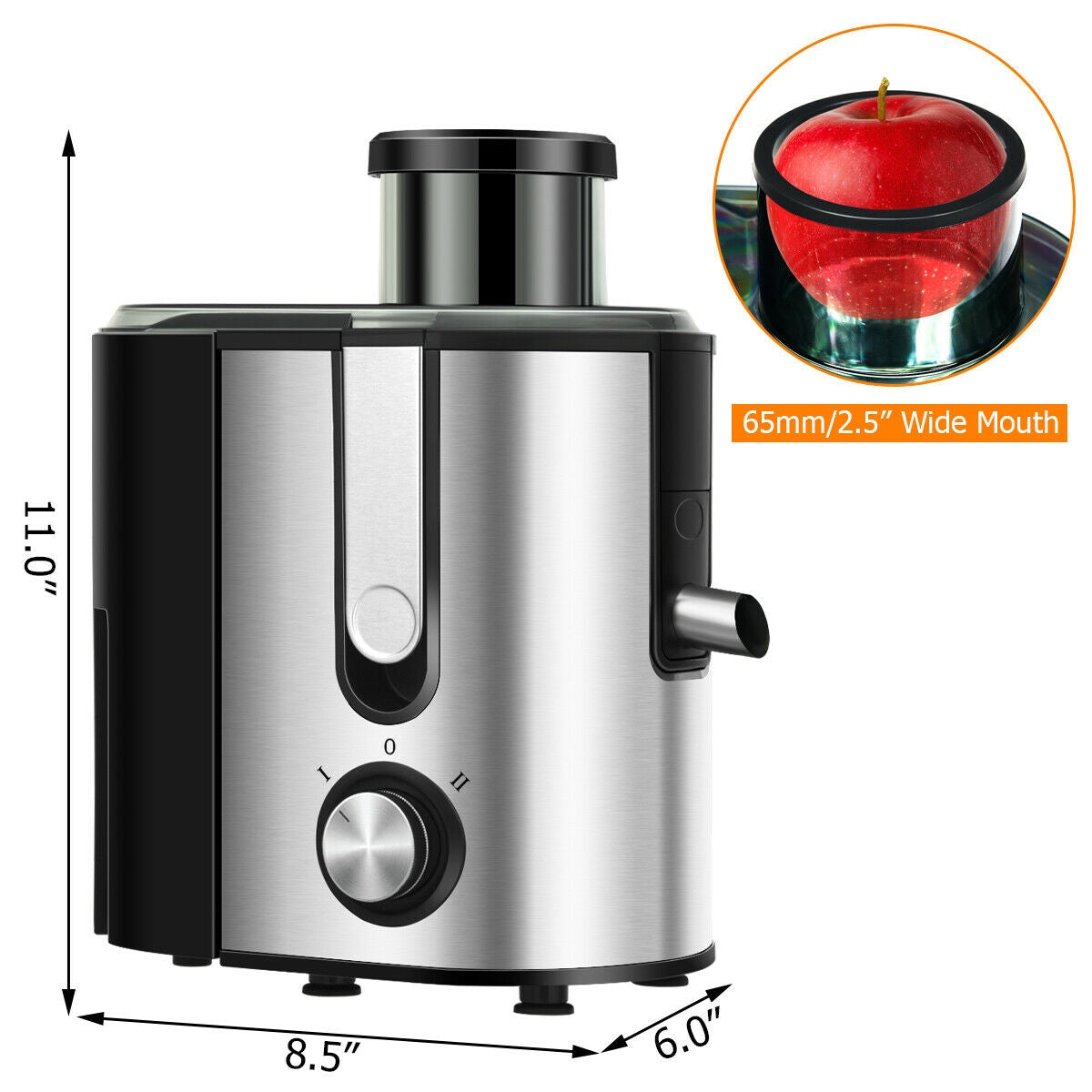 Centrifugal Juicer Machine Juicer Extractor Dual Speed, Silver Juicers & Coffee Machines at Gallery Canada