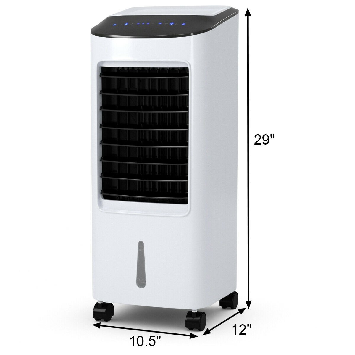 Evaporative Portable Air Cooler Fan Humidifier with Remote Control for Home and Office, Black & White Air Coolers   at Gallery Canada