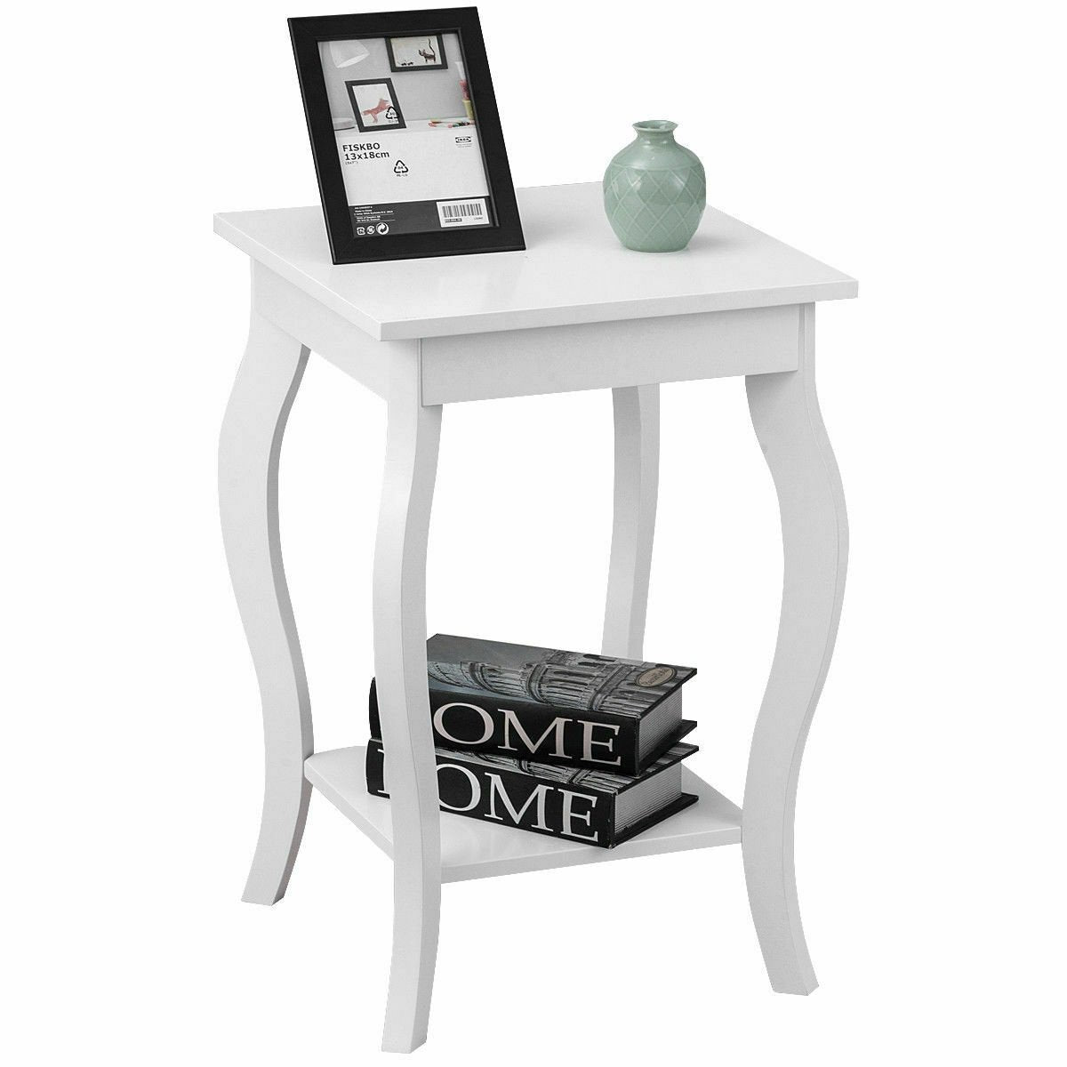 Accent Sofa End Side Table, White - Gallery Canada