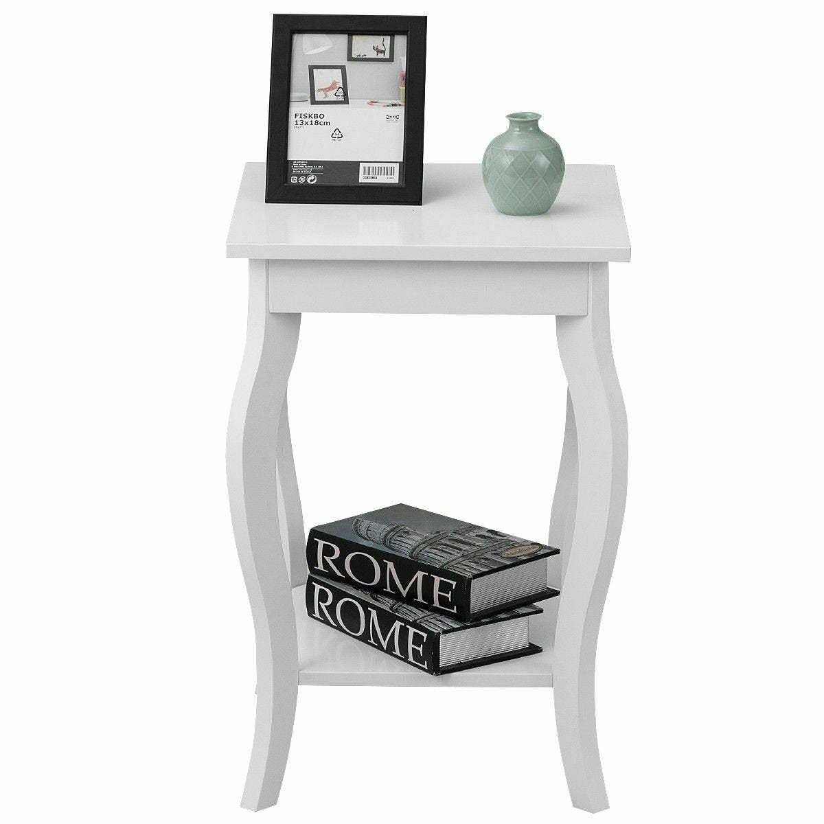 Accent Sofa End Side Table, White - Gallery Canada