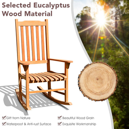 Outdoor Rocking Chair Single Rocker for Patio Deck, Natural Patio Rocking Chairs & Gliders   at Gallery Canada