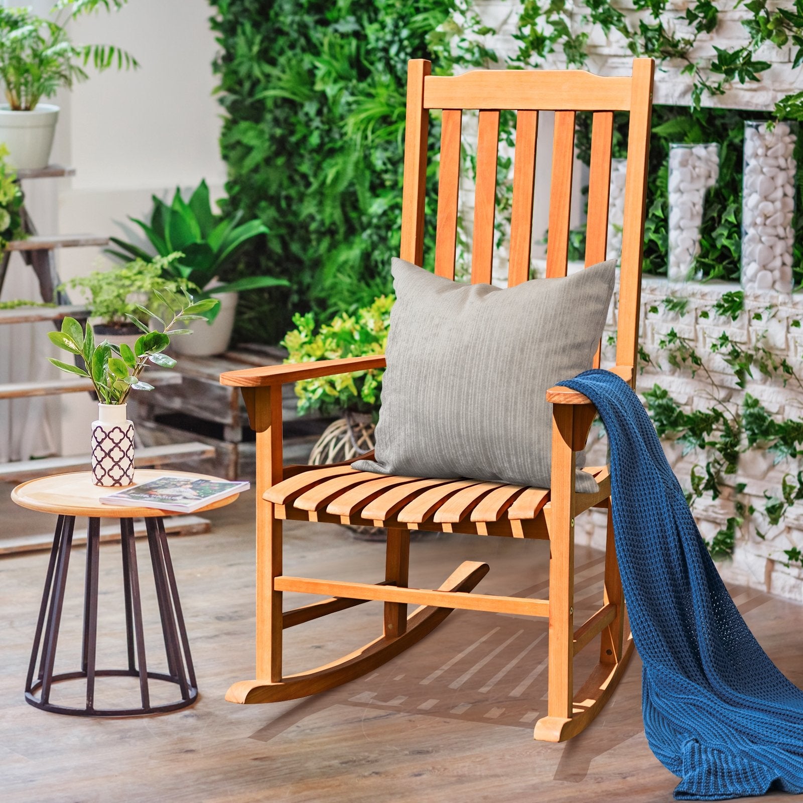 Outdoor Rocking Chair Single Rocker for Patio Deck, Natural Patio Rocking Chairs & Gliders   at Gallery Canada