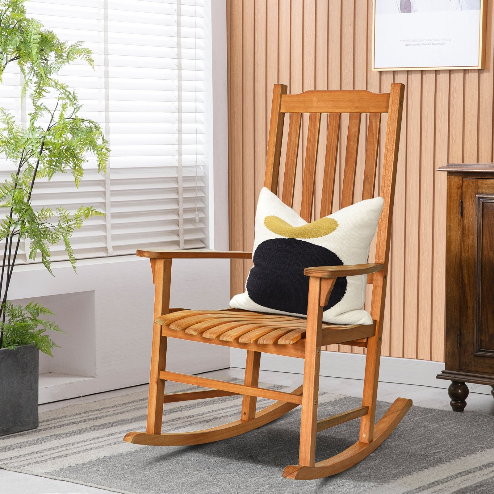 Outdoor Rocking Chair Single Rocker for Patio Deck, Natural Patio Rocking Chairs & Gliders   at Gallery Canada