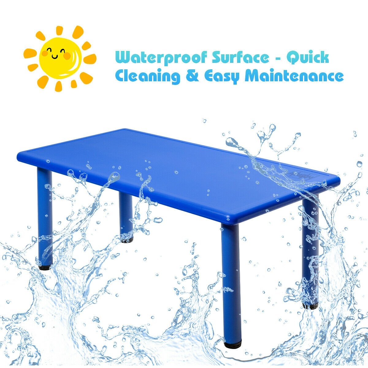 Kids Plastic Rectangular Learn and Play Table, Blue Kids Table & Chair Sets   at Gallery Canada