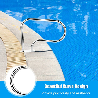 Stainless Steel Swimming Pool Hand Rail with Base Plate, Silver Swimming Pools   at Gallery Canada