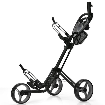 Folding 3 Wheels Golf Push Cart with Brake Scoreboard Adjustable Handle, Gray Golf Gray  at Gallery Canada