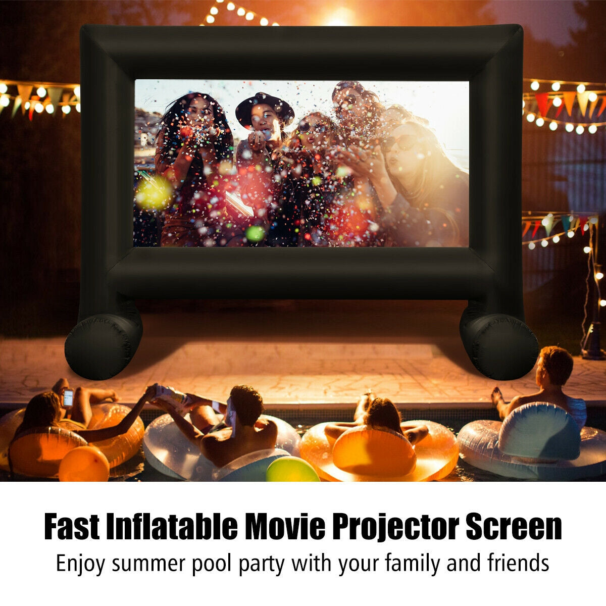 Inflatable Outdoor Movie Projector Screen with Blower and Carrying Bag-18' Game Room at Gallery Canada