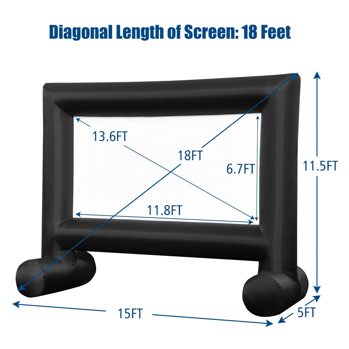 Inflatable Outdoor Movie Projector Screen with Blower and Carrying Bag-18' Game Room at Gallery Canada