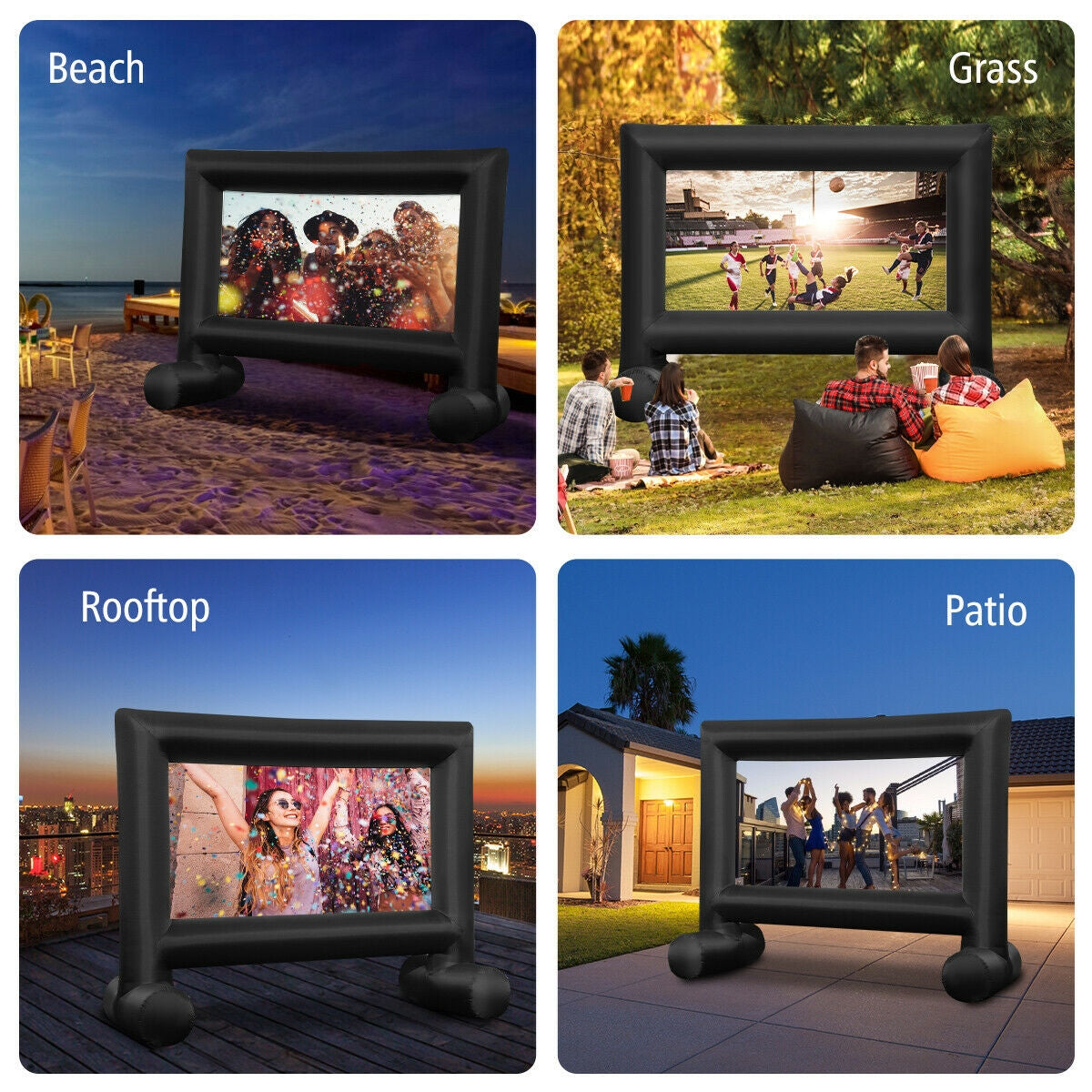 Inflatable Outdoor Movie Projector Screen with Blower and Carrying Bag-18' Game Room at Gallery Canada