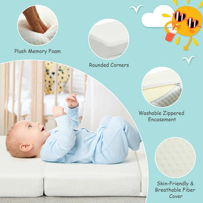 Memory Foam Foldable Baby Mattress with Carrying Bag - Gallery Canada