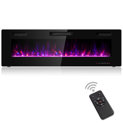 60 Inch Ultra Thin Electric Fireplace with 2 Heat Settings, Black - Gallery Canada