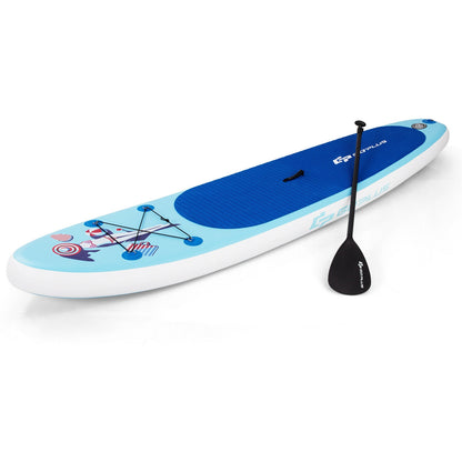 10 Feet Inflatable Stand Up Paddle Board with Adjustable Paddle Pump, Blue Surfing   at Gallery Canada