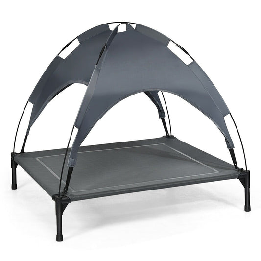 Portable Elevated Outdoor Pet Bed with Removable Canopy Shade-36 Inch, Dark Gray - Gallery Canada