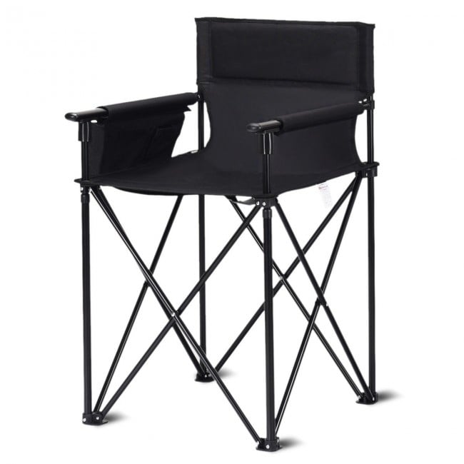 Portable 38 Inch Oversized High Camping Fishing Folding Chair, Black Camping Furniture   at Gallery Canada