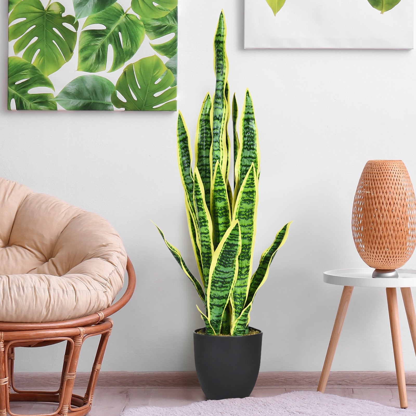 35.5 Inch Indoor-Outdoor Decoration Fake Artificial Snake Plant, Green Faux Plants   at Gallery Canada