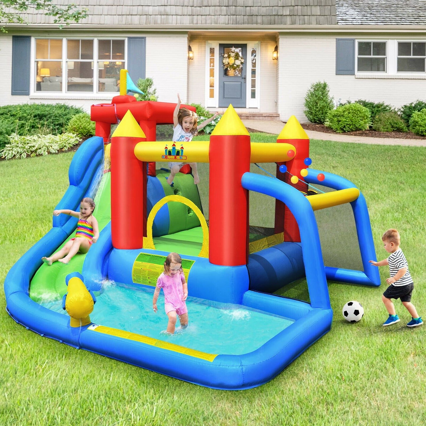 Inflatable Bouncer Bounce House with Water Slide Splash Pool without Blower Bounce House   at Gallery Canada